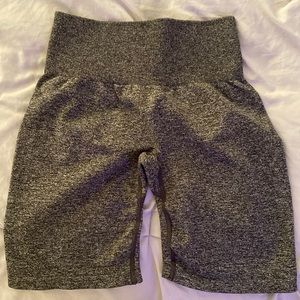 dark grey NVGTN scrunch shorts size small (black speckled)